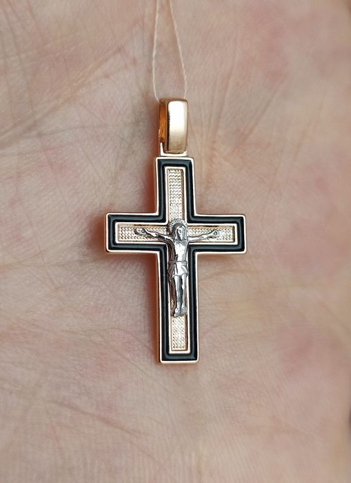 Отличный Новый Золотой Крестик , Булавочка , Подвеска Дева !