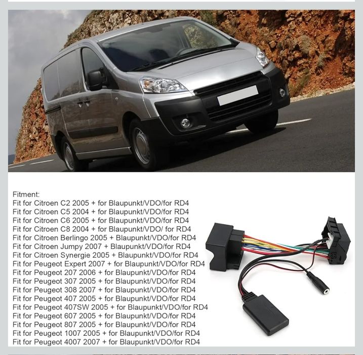 Adapter audio Bluetooth AUX moduł kabla muzycznego