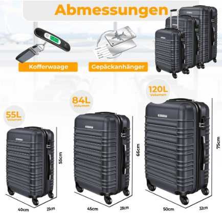 Walizki z twardą skorupą zestaw 3-częściowy KESSER