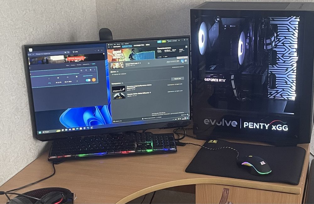 Ryzen 7 5700x3d + RTX 3060 + 8гб озу