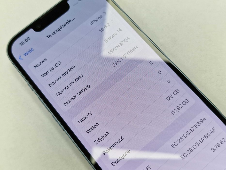 Iphone 14 128GB/ Blue/ Niebieski/ BAT 86%/ Grade A + ładowarka