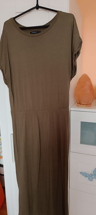 Sukienka, 40, Greenpoint, khaki, oliwka, rozcięcia