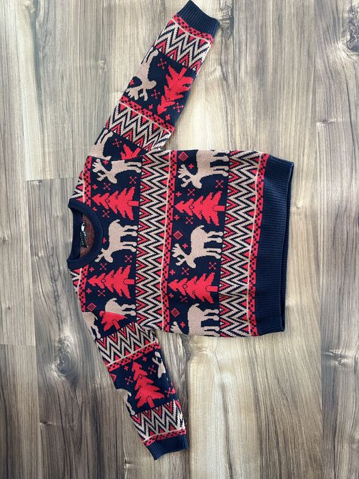 Wólczanka#sweter świąteczny#ojciec L+syn110/116#bawełna