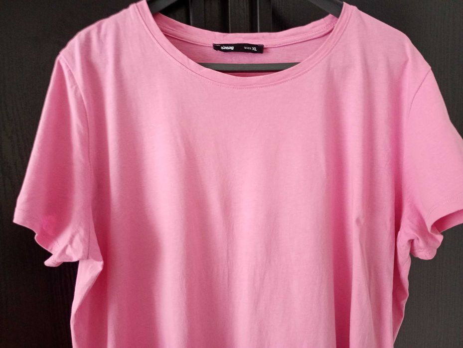 Różowy podkoszulek damski, tshirt, sinsay, rozmiar xl