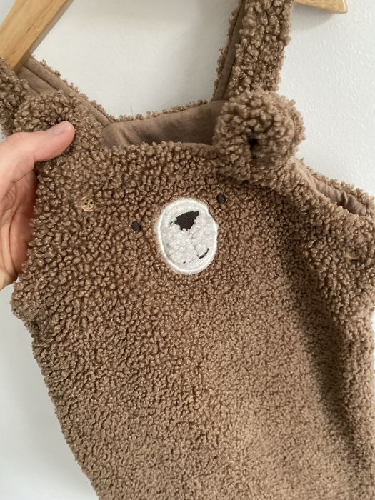 Ogrodniczki pluszowe TU 74/80 miś beżowe brązowe