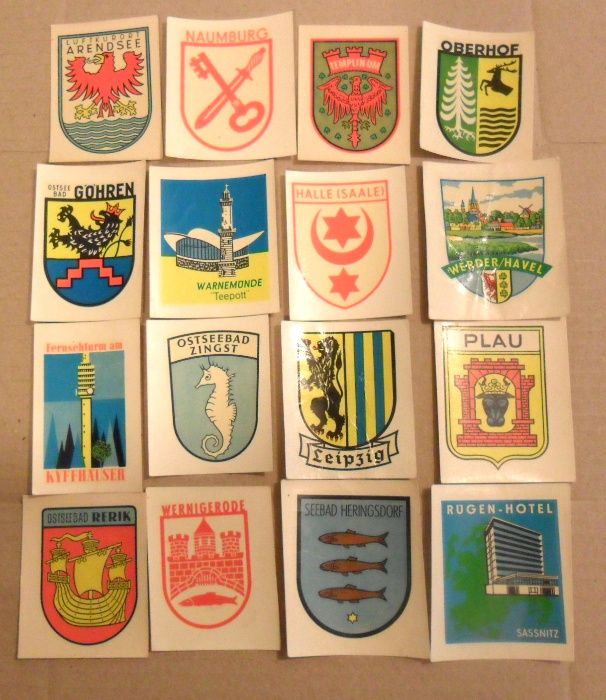 Наклейки ГДР девушки, гербы, техника, самолёты DDR переводные картинки