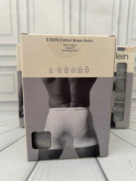 Білизна чоловіча труси боксери Calvin Klein набір 3 шт сірі