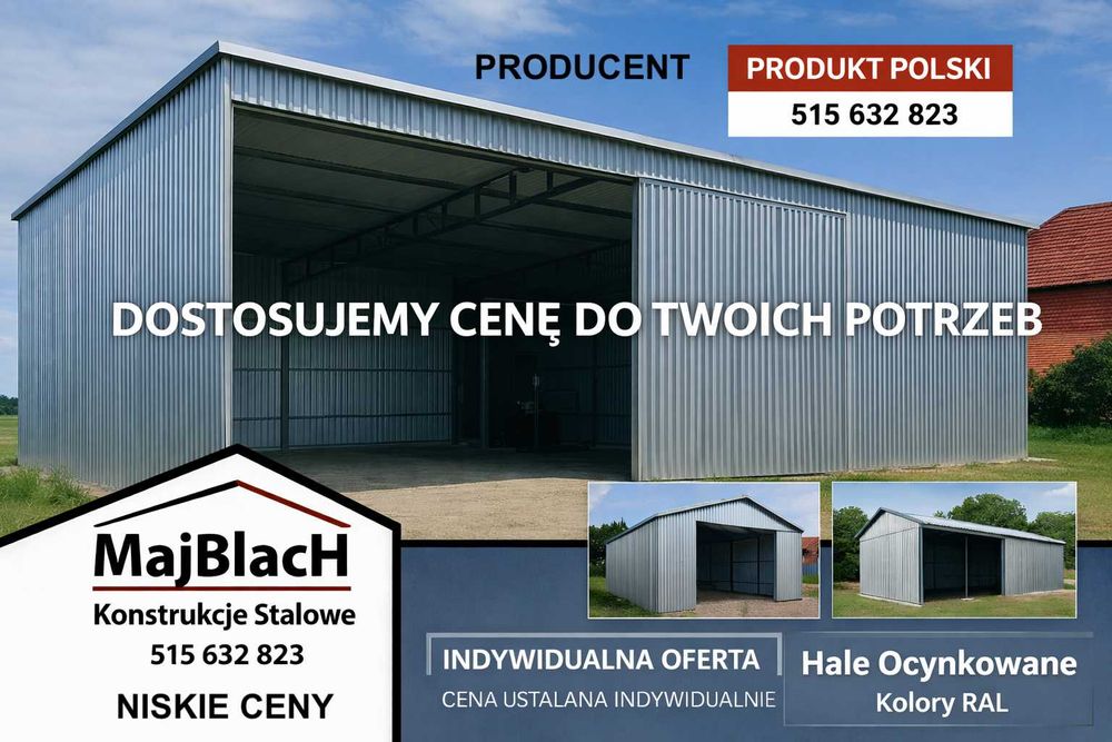 Wiata Otwarta Ocynkowana / Garaż Blaszany /HALA / Montaż - Maj-BlacH