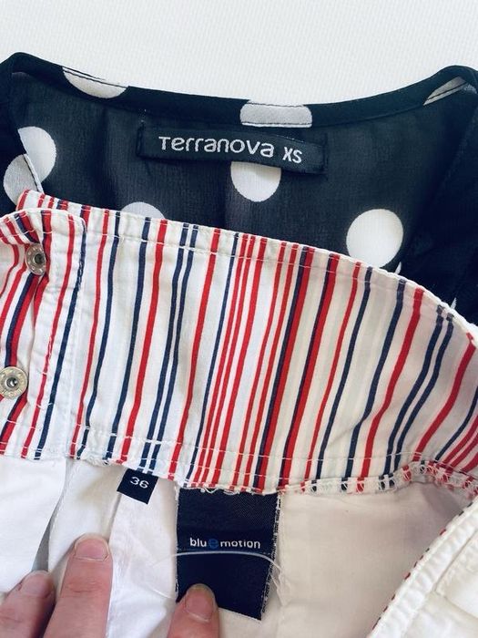 Костюм комплект білі шорти і блузка в горох xs набір