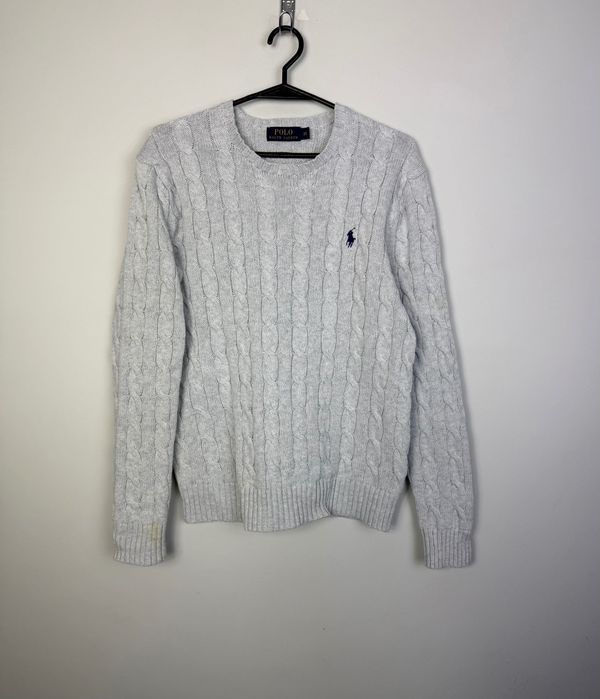 Sweter Warkocz Polo Ralph Lauren Szary