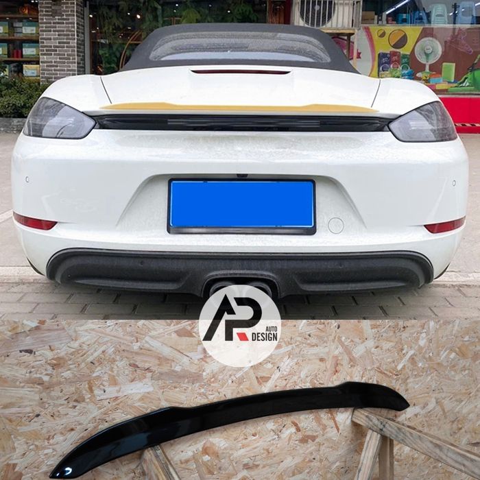 Porsche 718 Cayman Boxster Aileron Spoiler mala preto brilhante