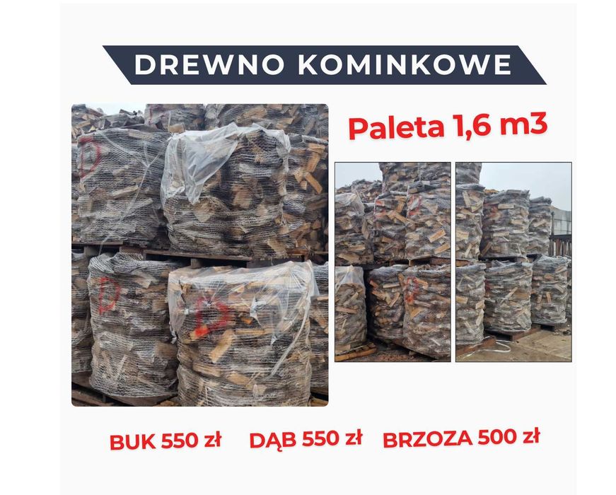 Drewno Kominkowe BUK, Pakowane 1,6 MP, Drzewo / Opał
