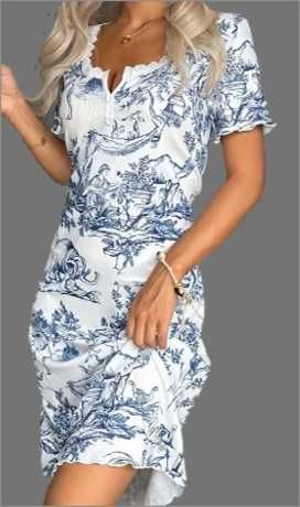 Kobieca koszula sukienka nocna S/36 swobodna, NOWA