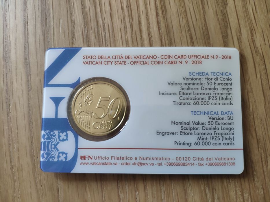 Moeda 50 Cêntimos Vaticano 2018 / Ordem de Malta 2005 João Paulo II