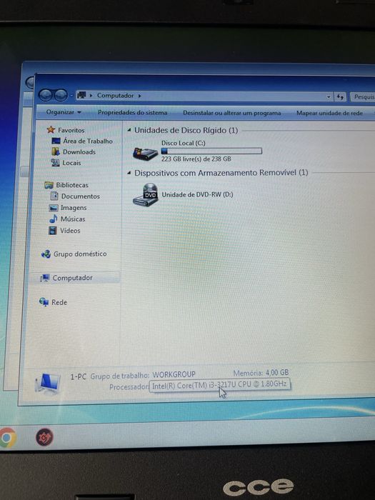 Portátil CCE Core i3 | SSD 240GB + 4GB RAM | Super Rápido (Uso Fixo)
