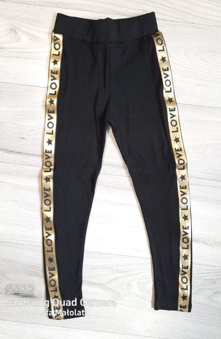 Leginsy z lampasem Love roz.176 nowe