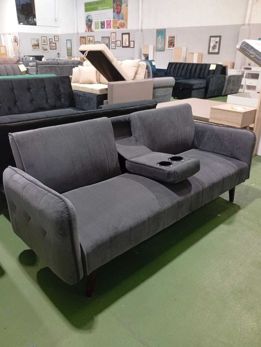Sofá-cama cinzento novo - oferta especial
