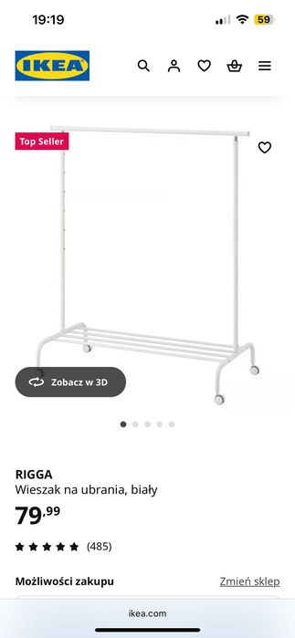 Wieszak na kółkach ikea