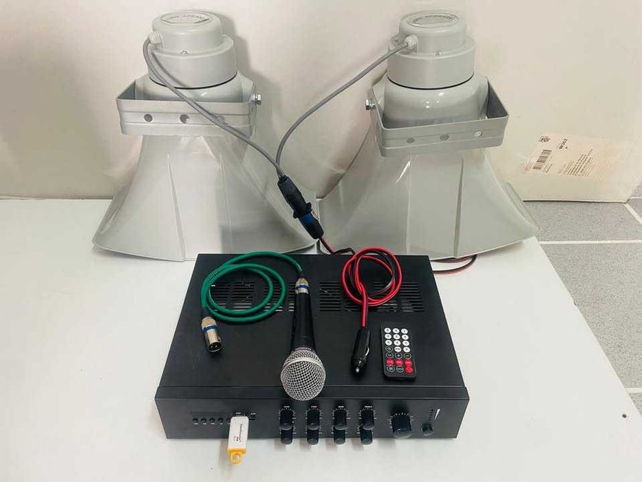 AMPLIFICADOR E CORNETAS - Para Sonorização 12V/220V