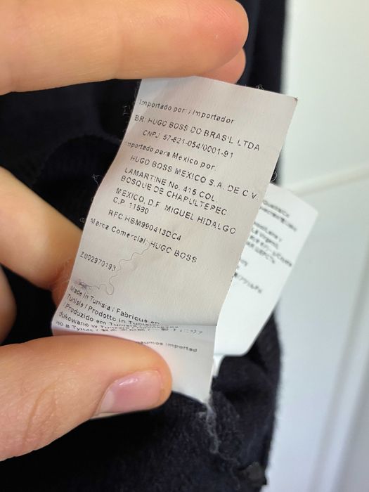 wełniany sweter boss granatowy hugo boss