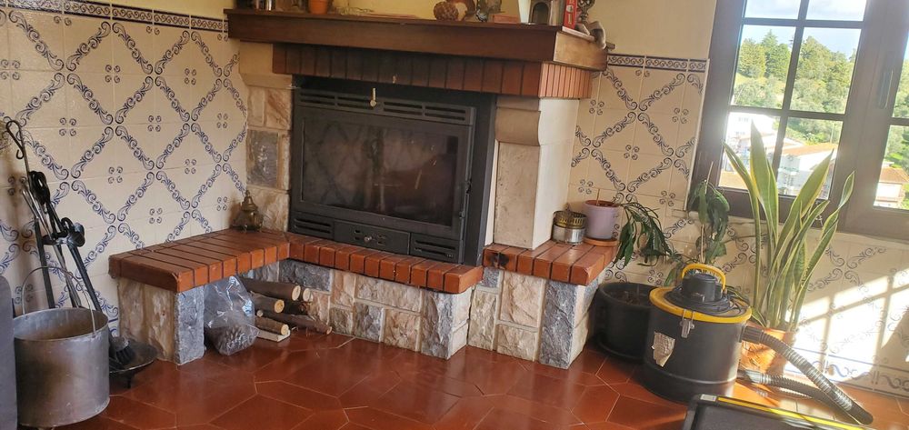 Lareira de canto com recuperador de calor