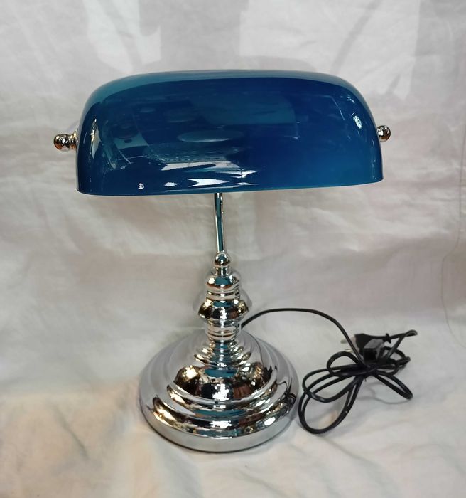 Candeeiro Banqueiro Vidro Azul