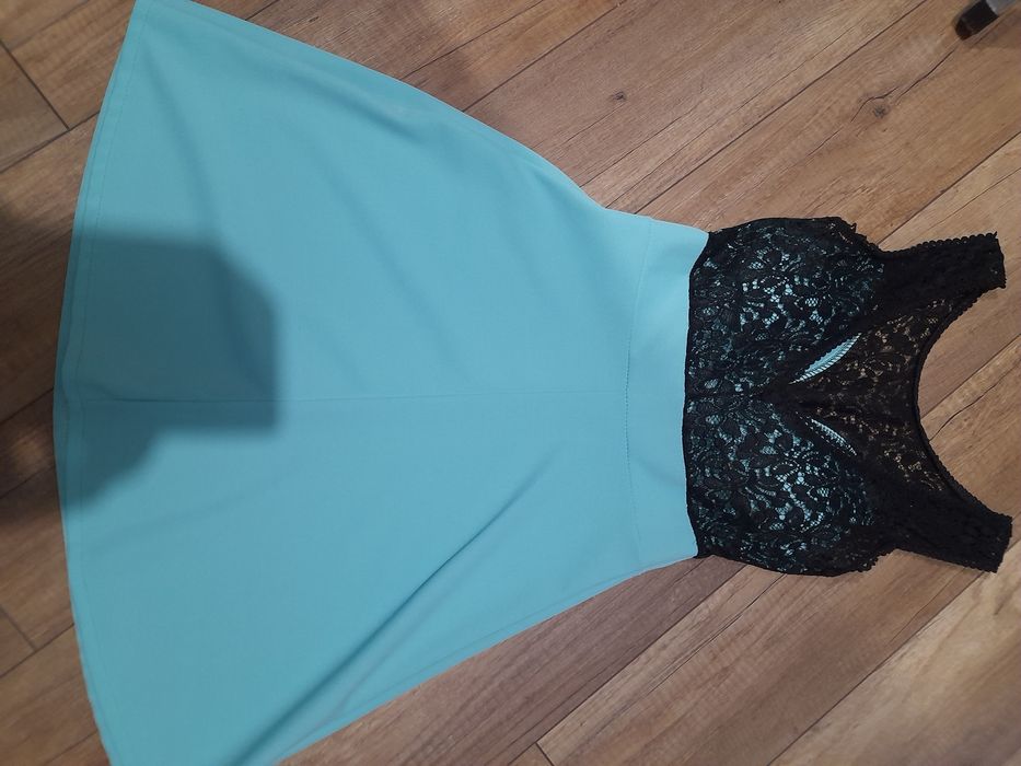 sukienka letnia zielono czarna