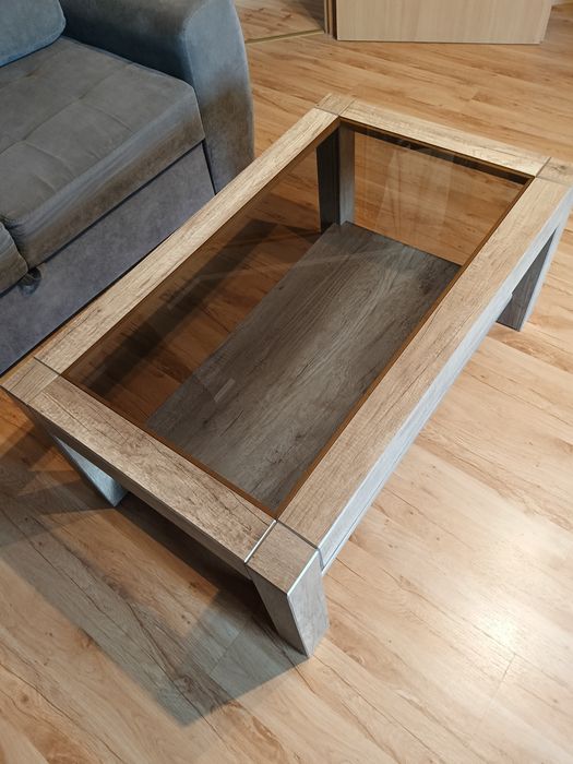 Szklany stolik dąb Sonoma 64x106