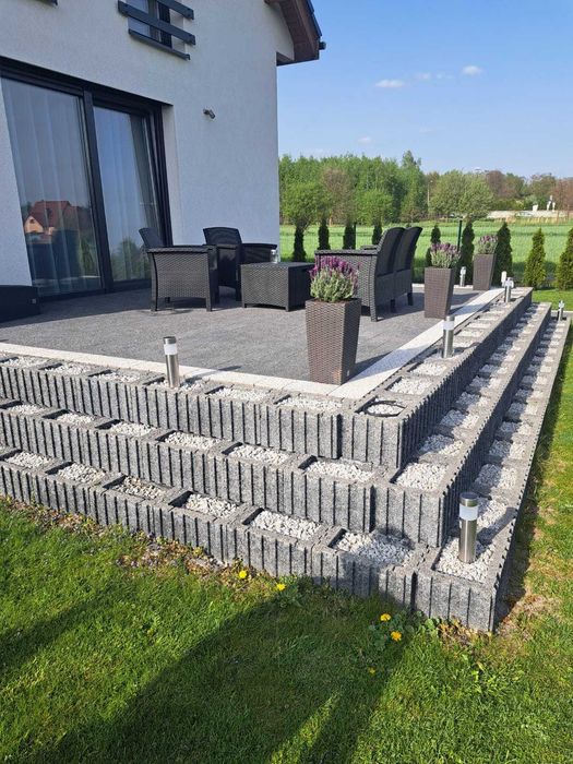donica prostokątna mała betonowa 40x28x20 kolorowa