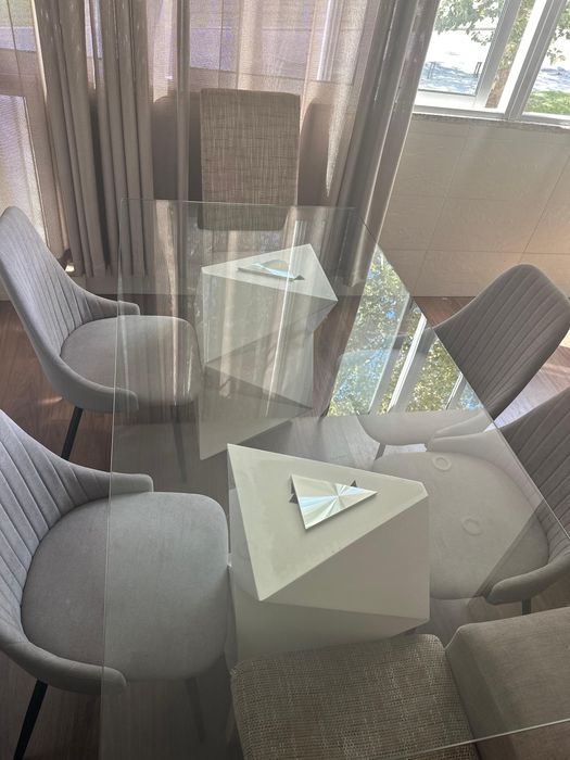 mesa de vidro moderna