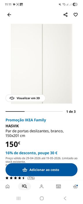 Porta correr roupeiro IKEA