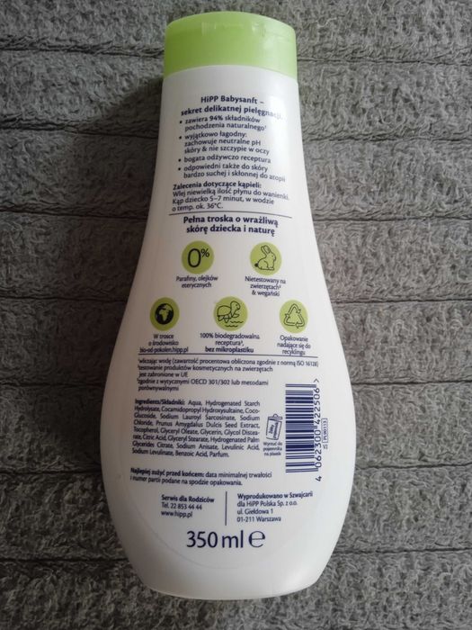 Hipp BabySanft Sensitive płyn do kąpieli 350ml