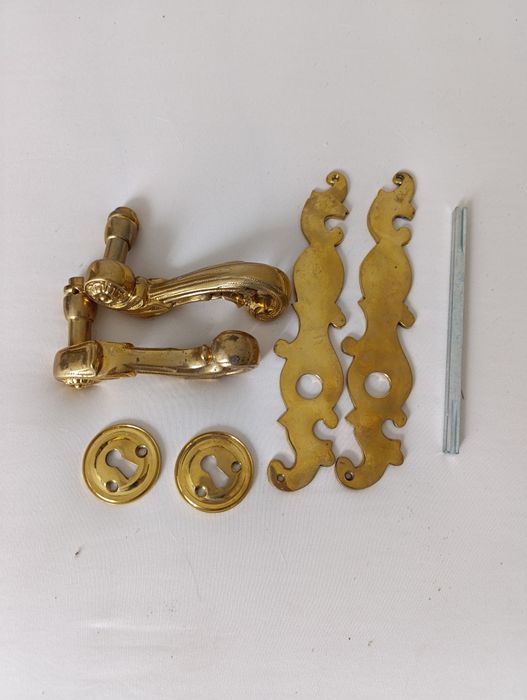 Mosiężna klamka kompletna