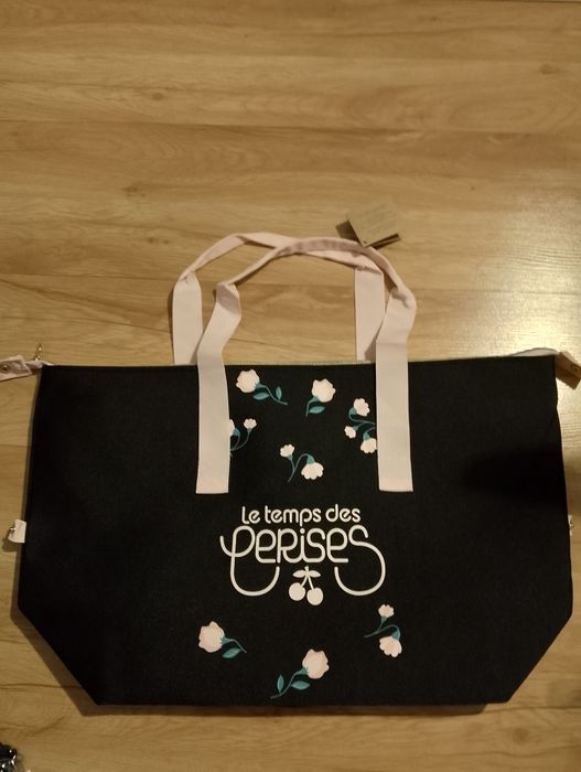 Nowa czarna torba sportowa/podróżna Le Temps des Cerises - szczegóły w