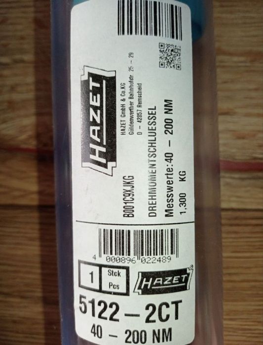 Динамометрический ключ Hazet 5122-2 CT  40-200 Нм, 1/2"