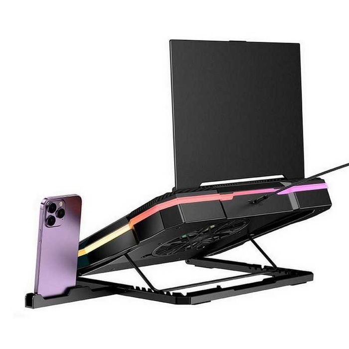 Охлаждающая подставка для ноутбука до 19" с подсветкой кулер HOCO DH20