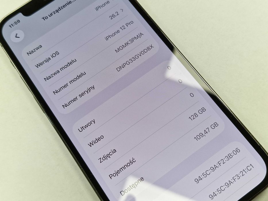 Iphone 12 PRO 128GB/ Graphite/ 82%/ Grade A-/ Gwarancja + ładowarka
