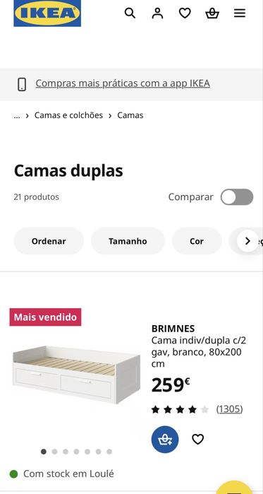Cama Ikea Brimnes como nova c 2 colchões incluidos