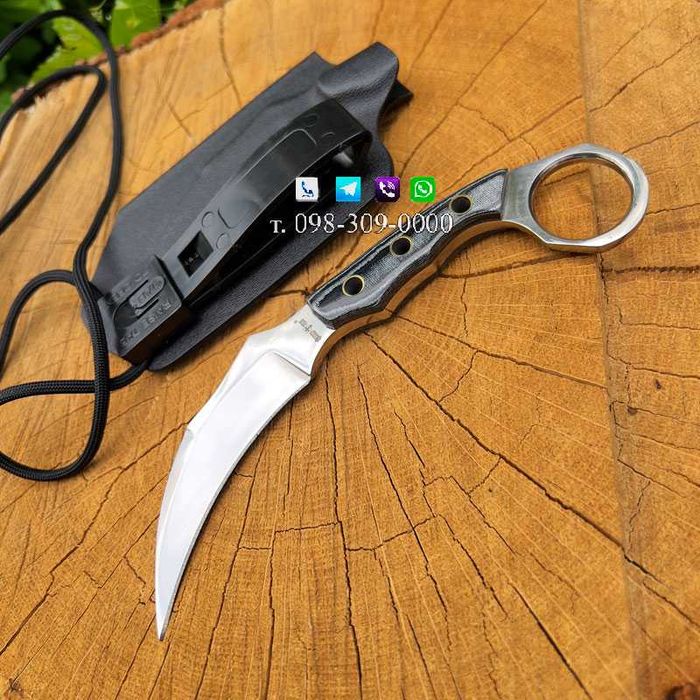 Нож Керамбит/Чехол Кайдекс/Керамбит с чехлом Kydex/Нож "Tiger Claw-1" Molle lok