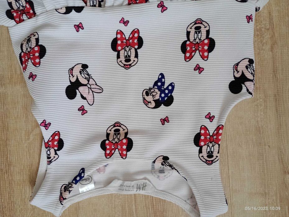 Sukienka myszka Miki Minnie biała 110/116 4-6 lat H&M