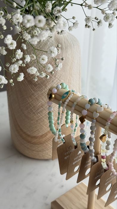Bransoletka z naturalnych kamieni Golden Mint Mindihandmade.pl