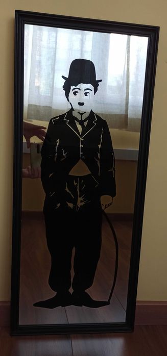 Espelho serigrafado - Charlie Chaplin