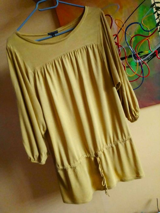 bluzka tunika 42/44 musztardowa*M&S*żółta luźna XL/XXL