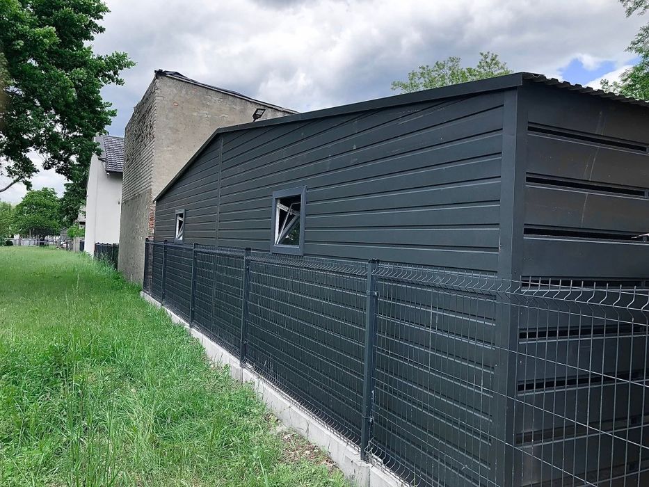 Garaż 9x6+3 m wiaty grafit