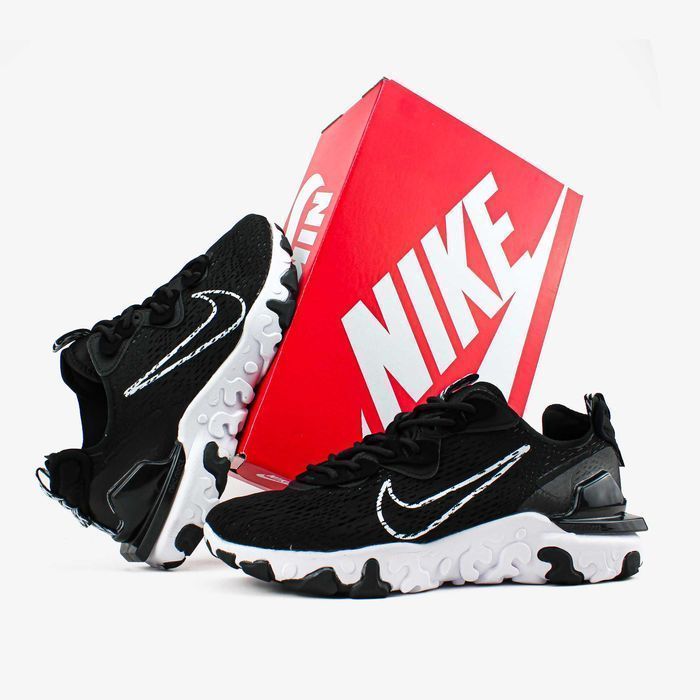 Кросівки Nike React Vision Black/White Premium | Кроссовки Найк чоловічі