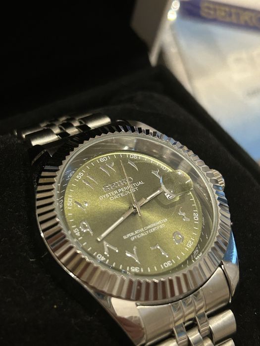 Zegarek Seiko mod datejust olive (z wysylka)