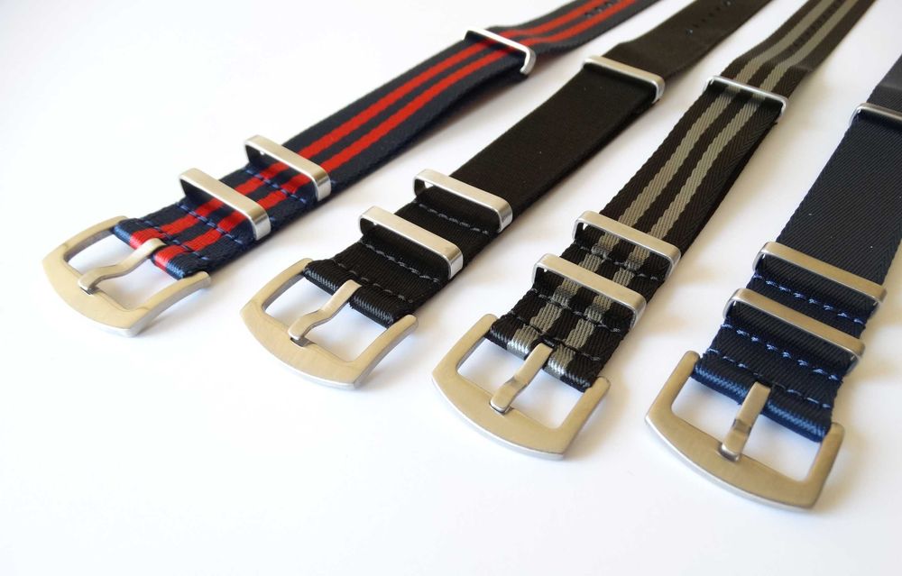 Nylonowy pasek do zegarka NATO 20mm 22mm BluShark długi XL jakość