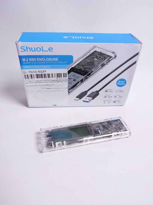 Корпус для твердотільного накопичувача M.2 NVMe з РК-екраном, USB