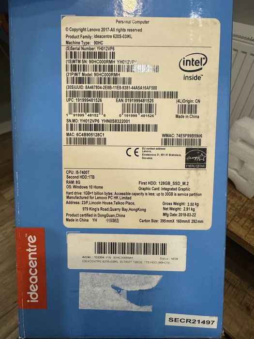 Maly kompter stacjonarny Lenovo Ideacentre 620s