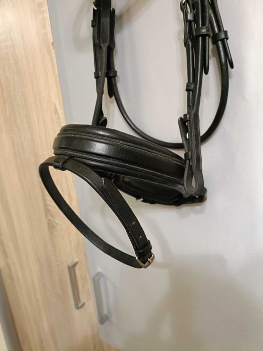 Ogłowie FULL czarne rurkowe